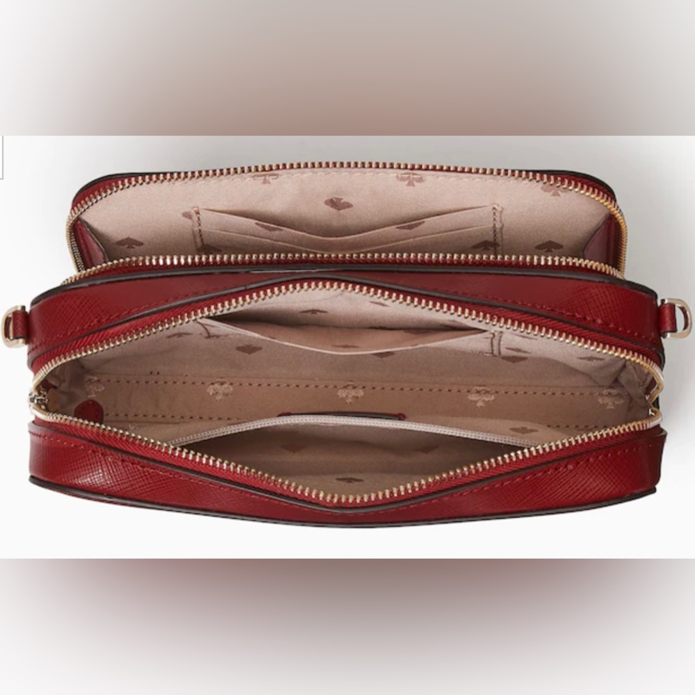 ❤️ NWT Red Kate Spade Staci Dual Zip Around Crossbody - Picture 3 of 11